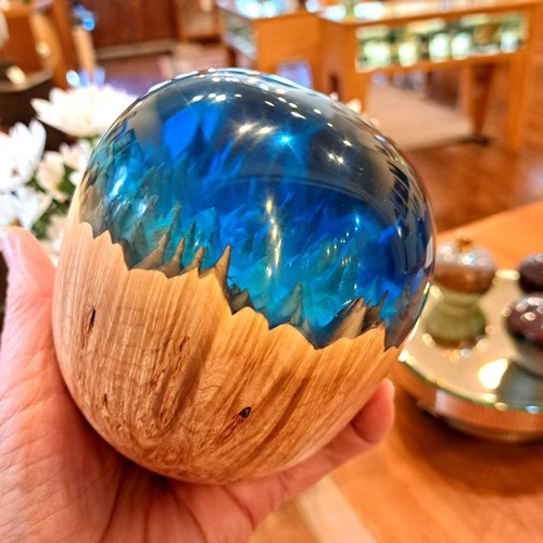 SH236 Mable & Clear Blue Orb $225 at Hunter Wolff Gallery